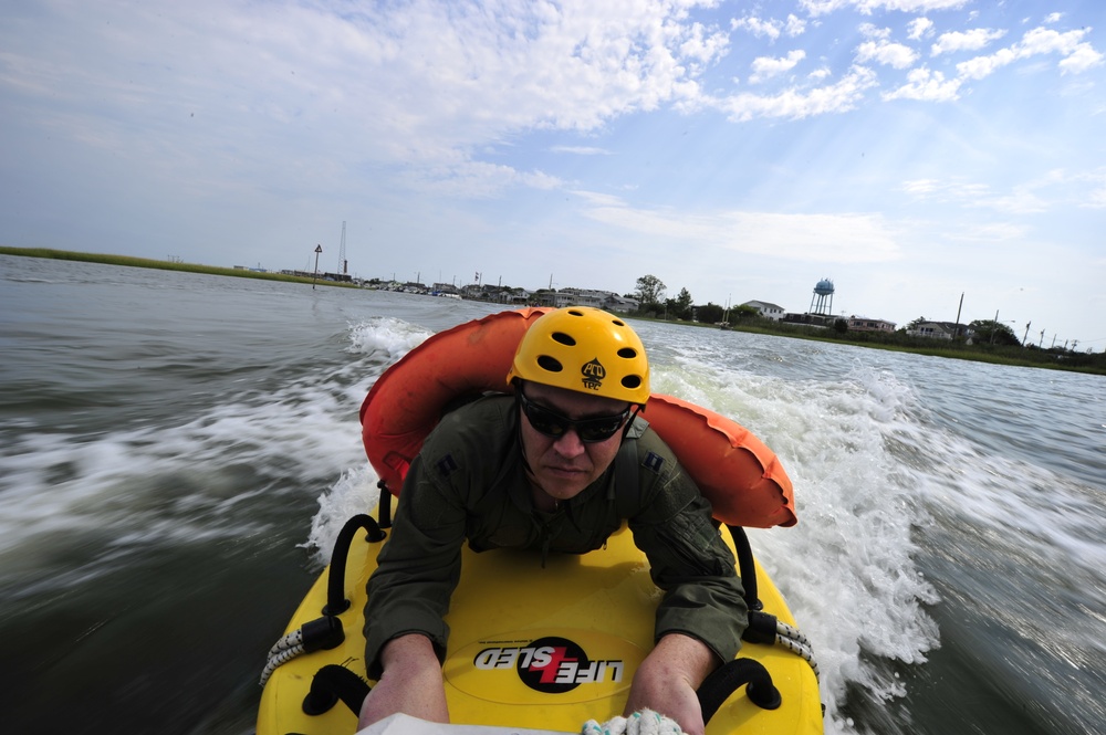 Water survival training at Barnegat Light, NJ