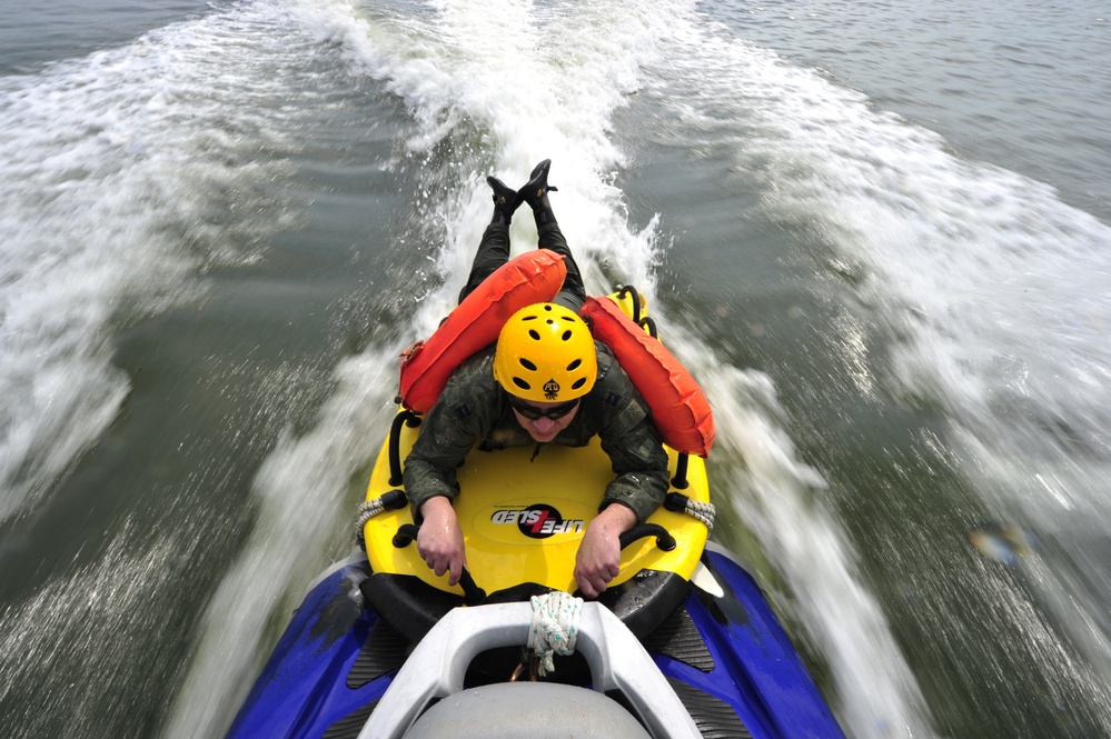 Water survival training at Barnegat Light, NJ