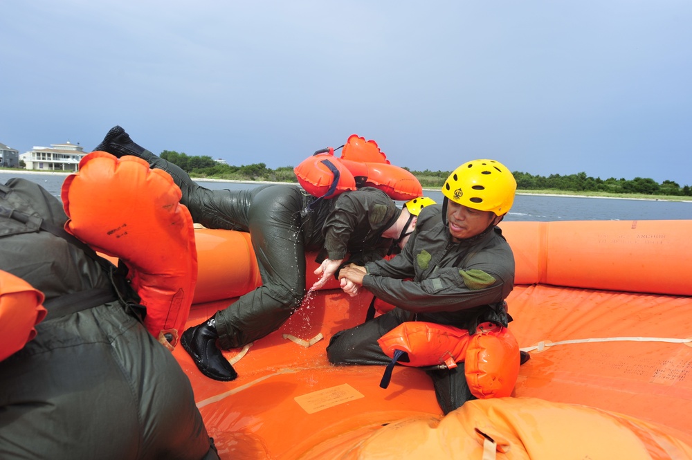 Water Survival training at Barnegat Light, NJ