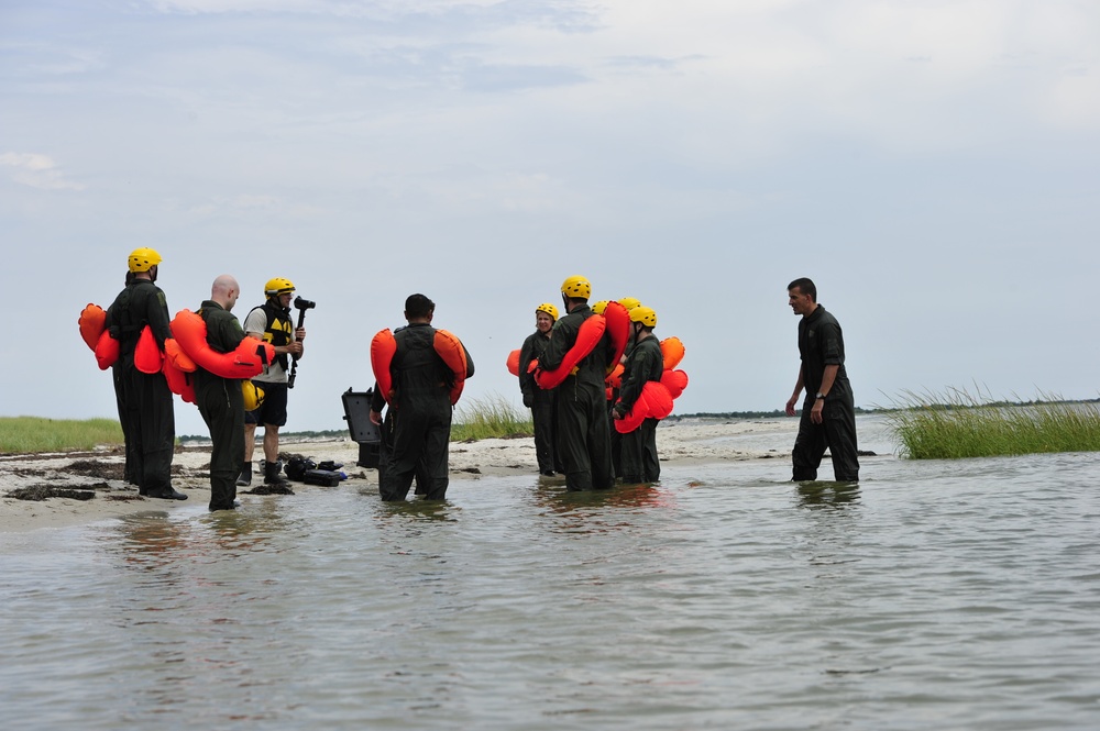 Water Survival training at Barnegat Light, NJ