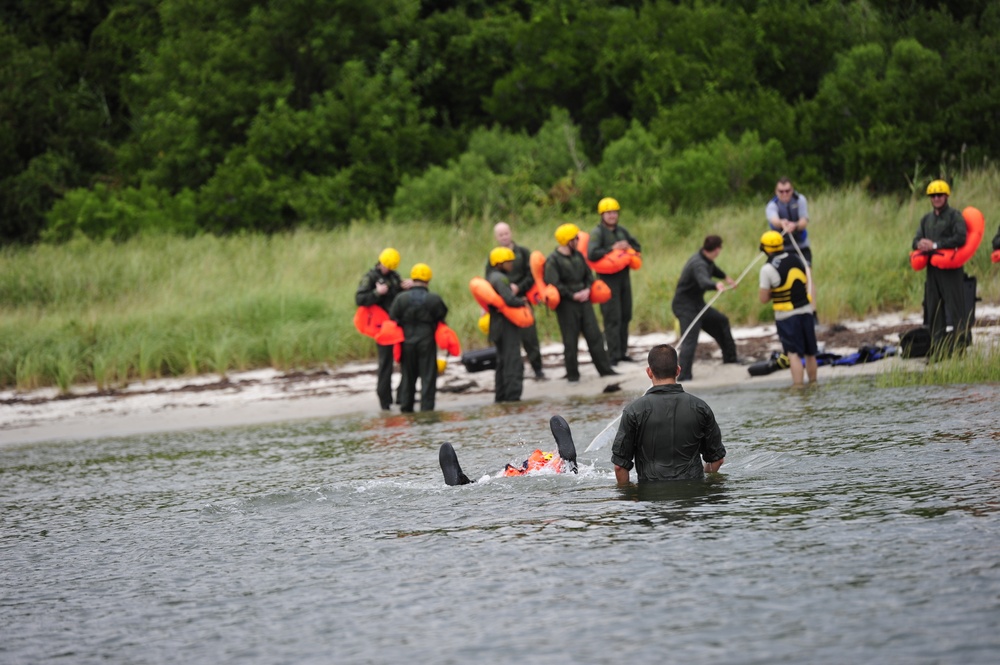 Water Survival training at Barnegat Light, NJ