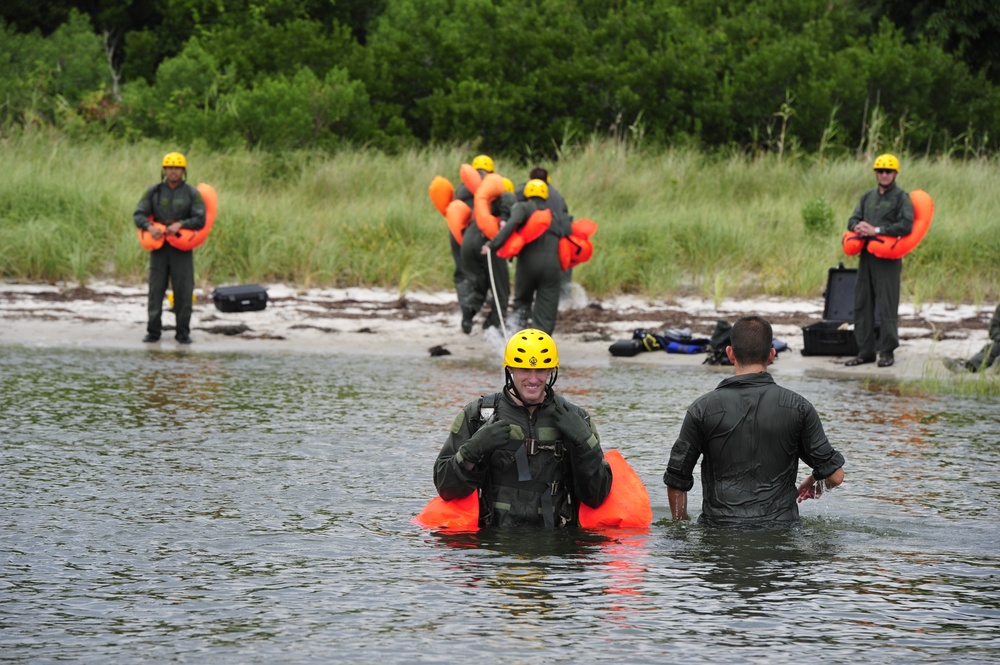 Water Survival training at Barnegat Light, NJ