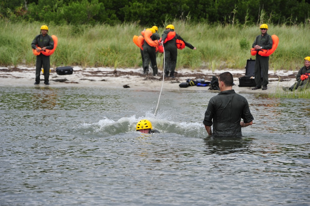 Water Survival training at Barnegat Light, NJ