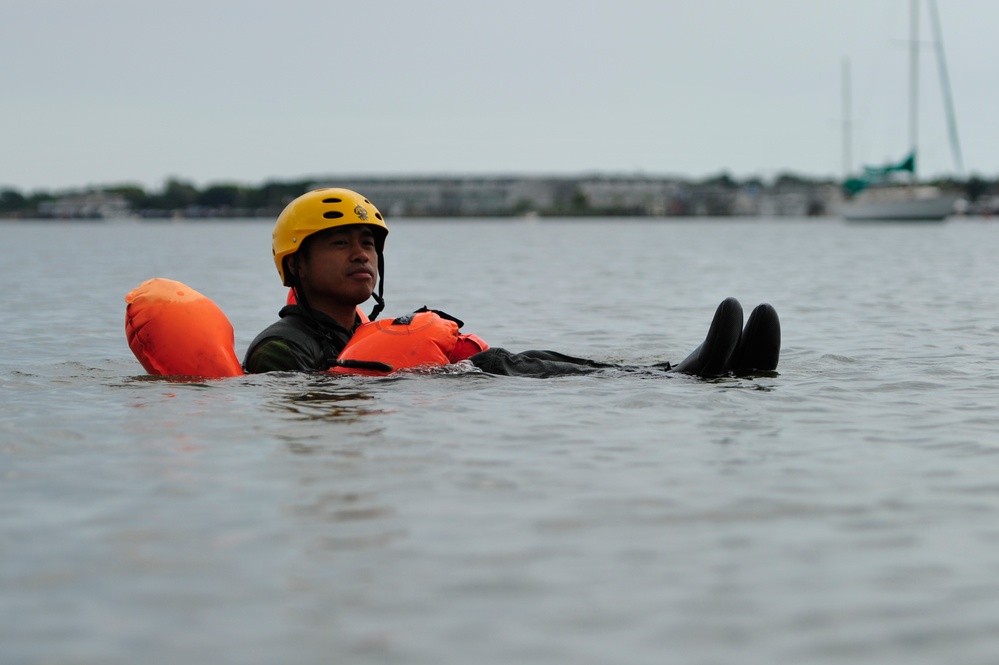 Water survival training at Barnegat Light, NJ