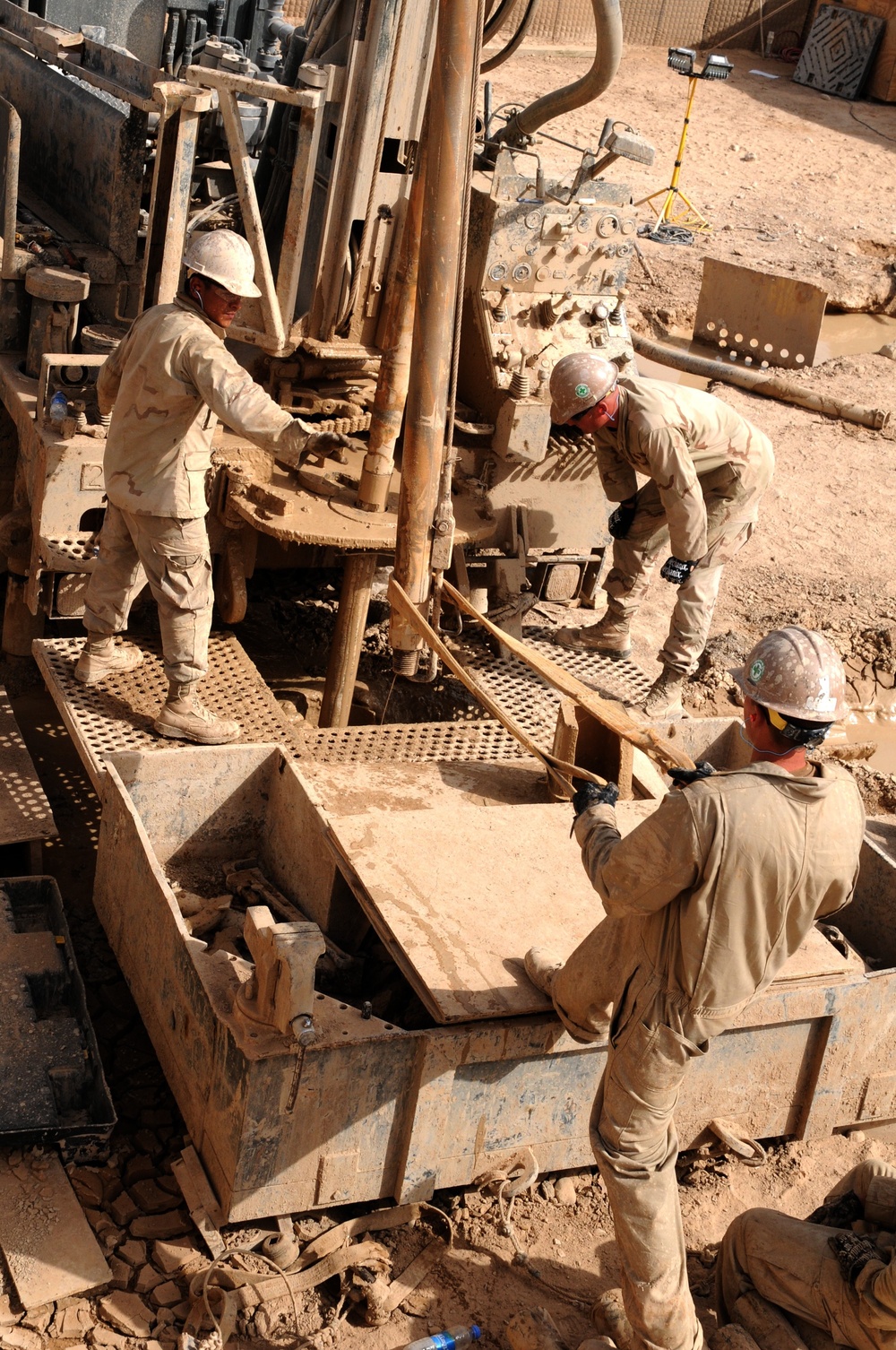 Naval Mobile Construction Battalion 4 drill a well at Patrol Base Alcatraz