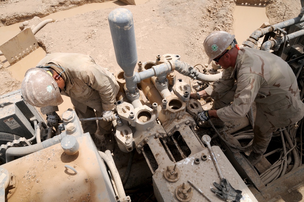 Naval Mobile Construction Battalion 4 drill a well at Patrol Base Alcatraz