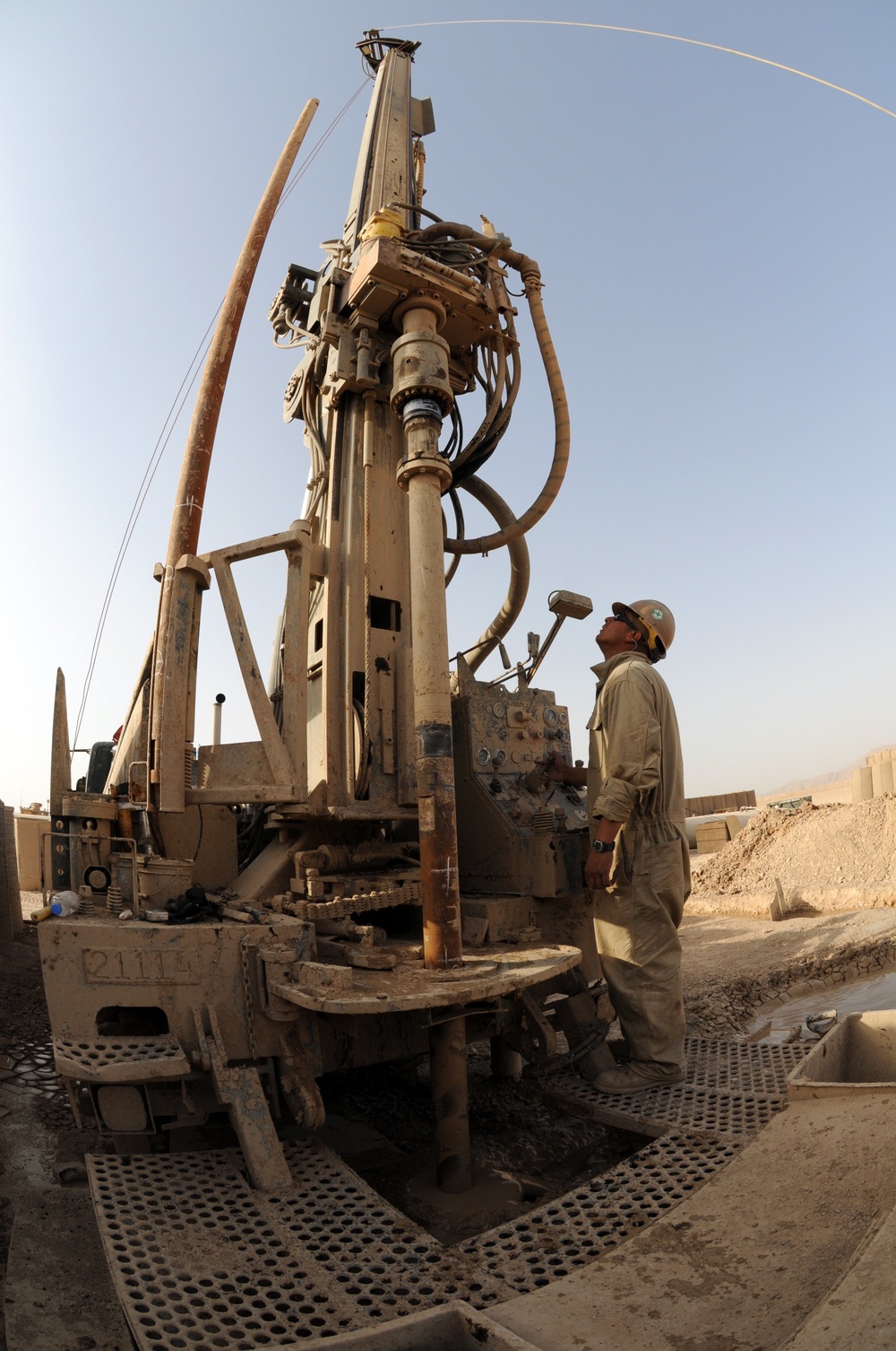 Naval Mobile Construction Battalion 4 drill a well at Patrol Base Alcatraz
