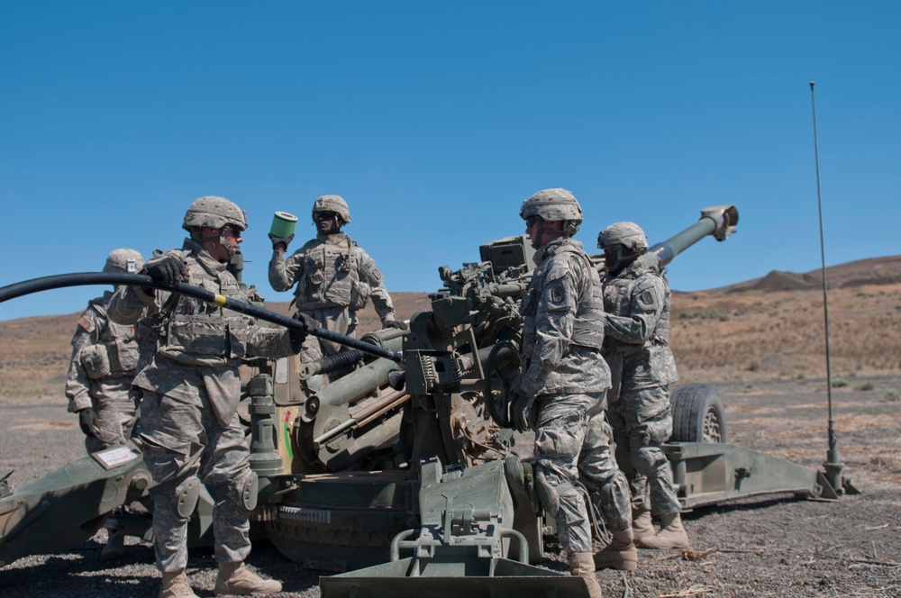 Field artillery hits target