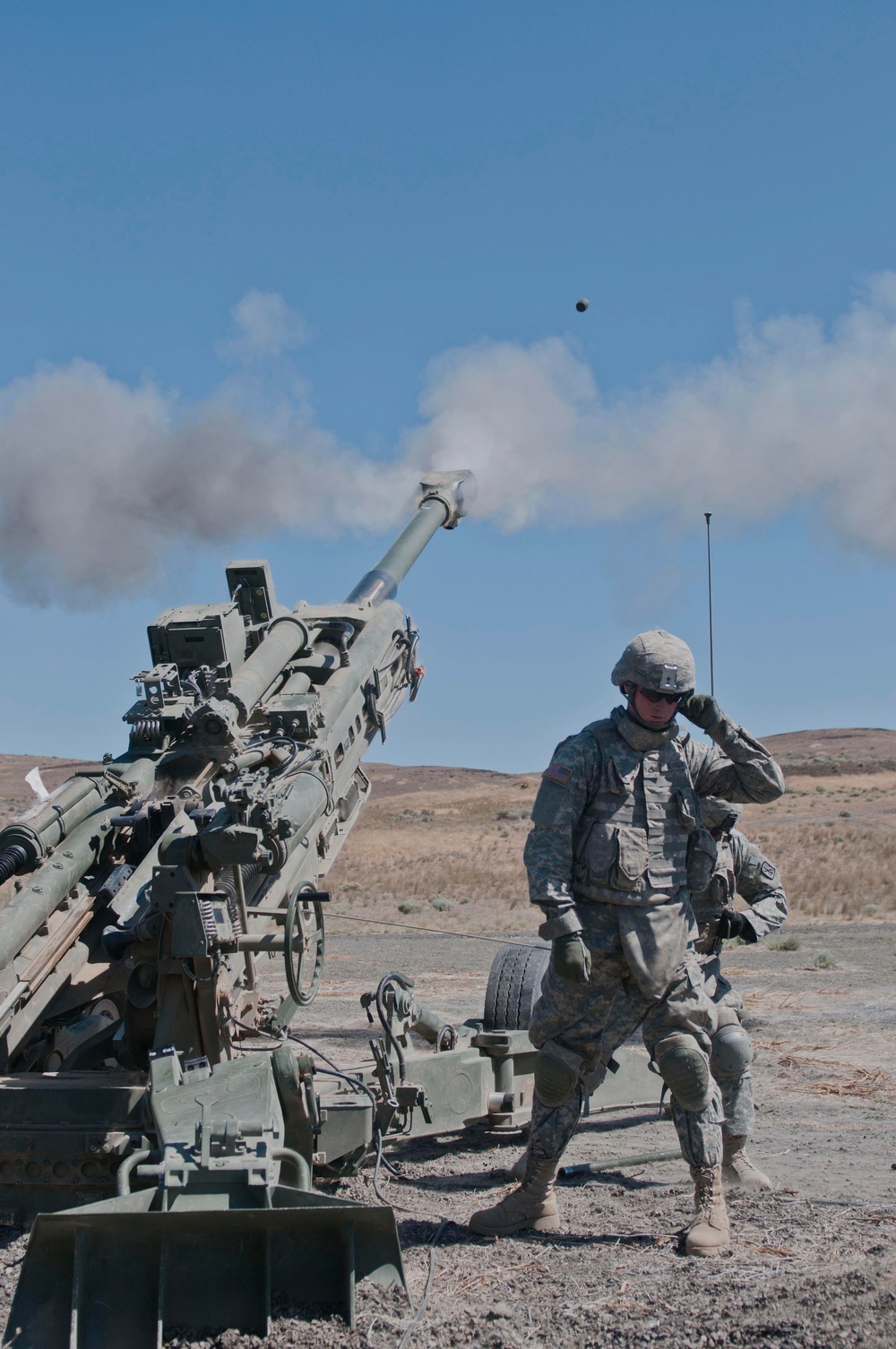 Field artillery hits target