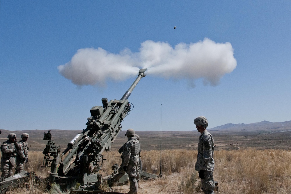 Field artillery hits target