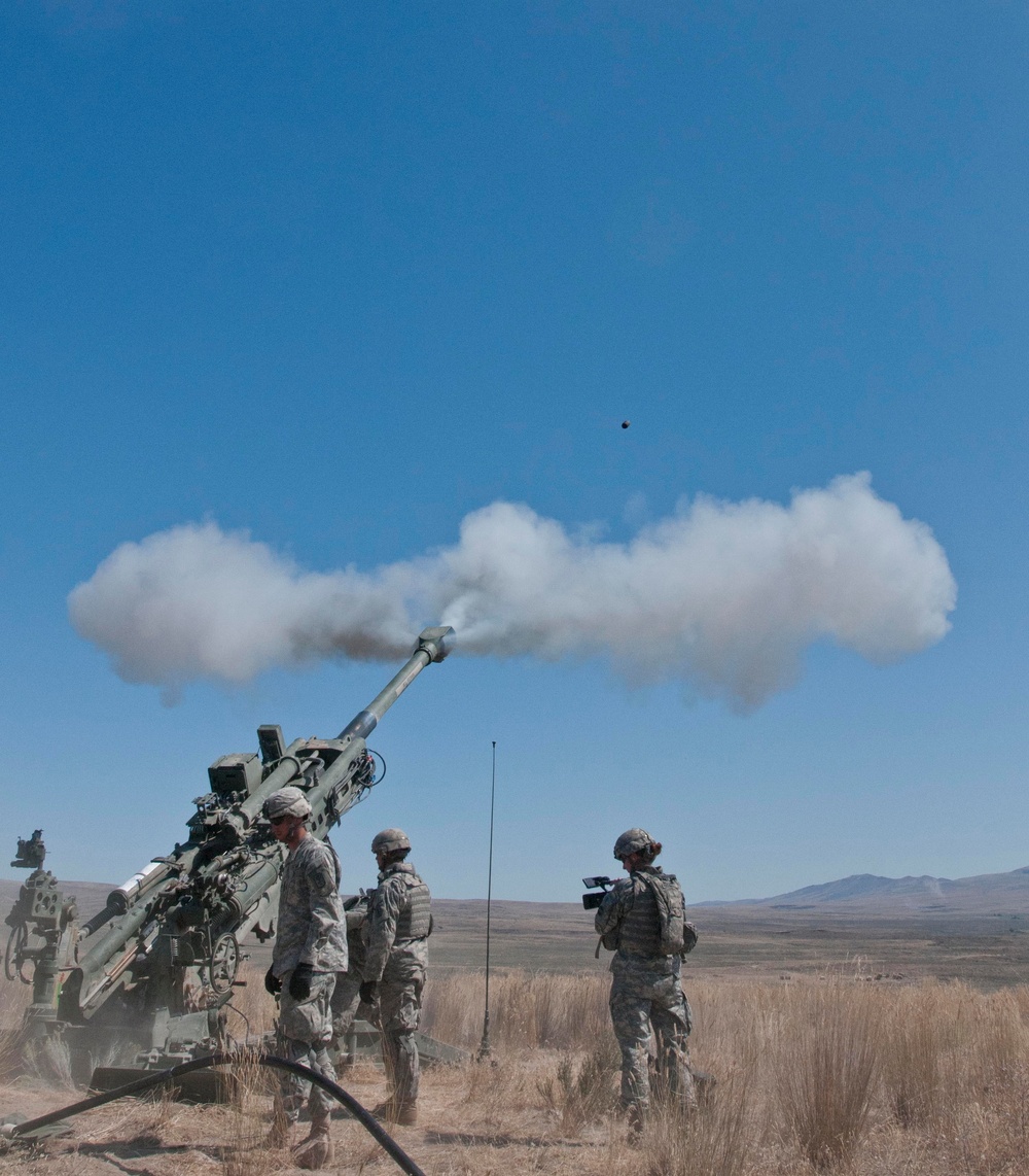 Field artillery hits target