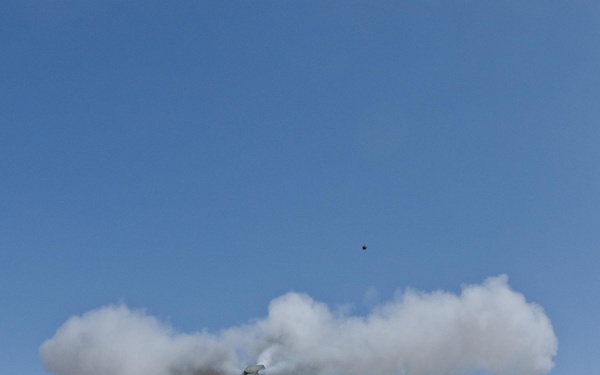 Field artillery hits target
