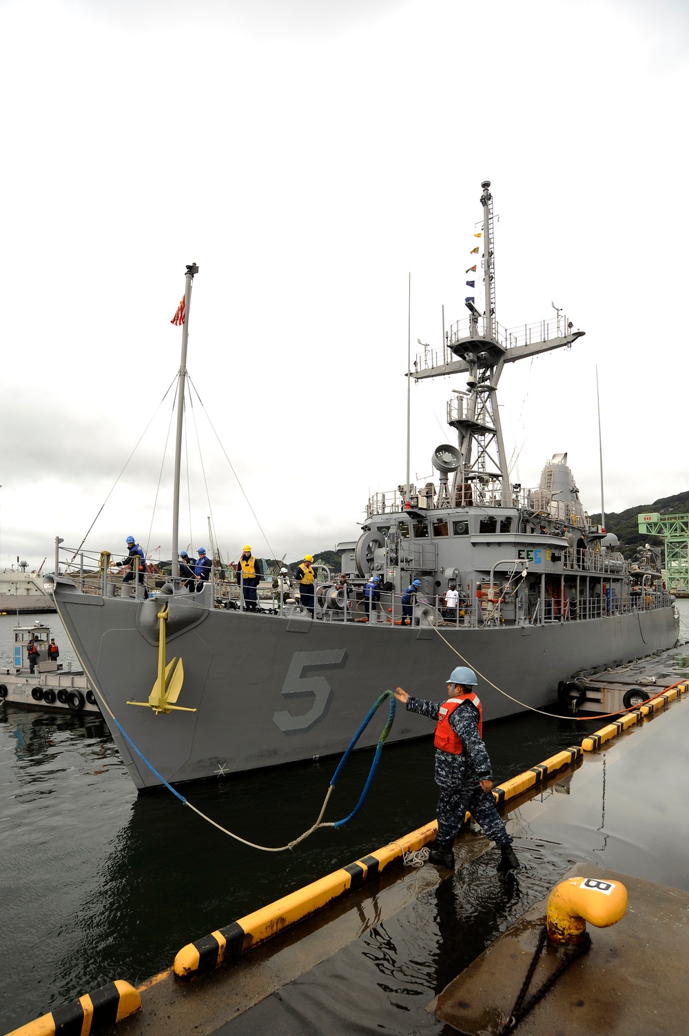 USS Guardian departs Sasebo
