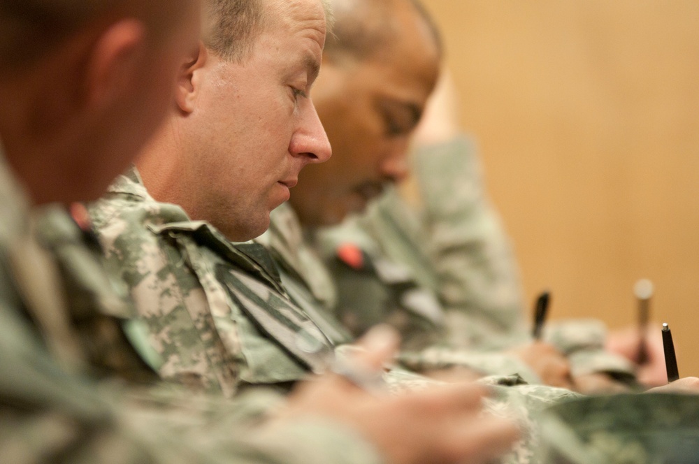 CSM Allen talks to 6-9 Cavalry's senior enlisted