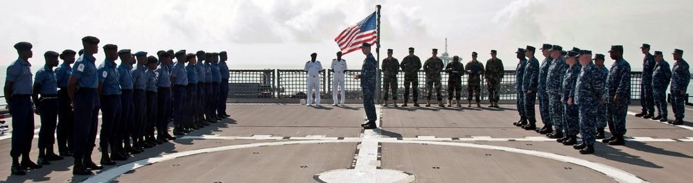 High Speed Vessel Swift OIC visits Ghanaian navy graduates