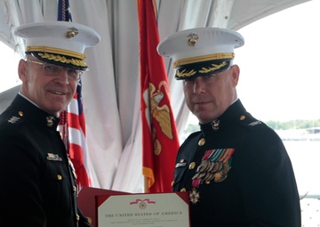 US Marine Corps Col. Fred D. Jameson retires