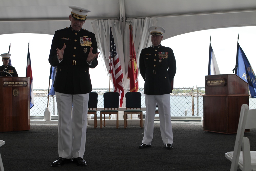 US Marine Corps Col. Fred D. Jameson retires