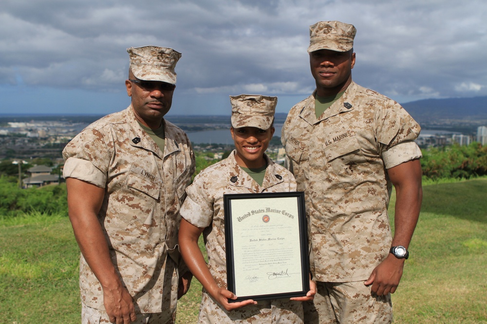Liza T. Jones promotion to gunnery sergeant