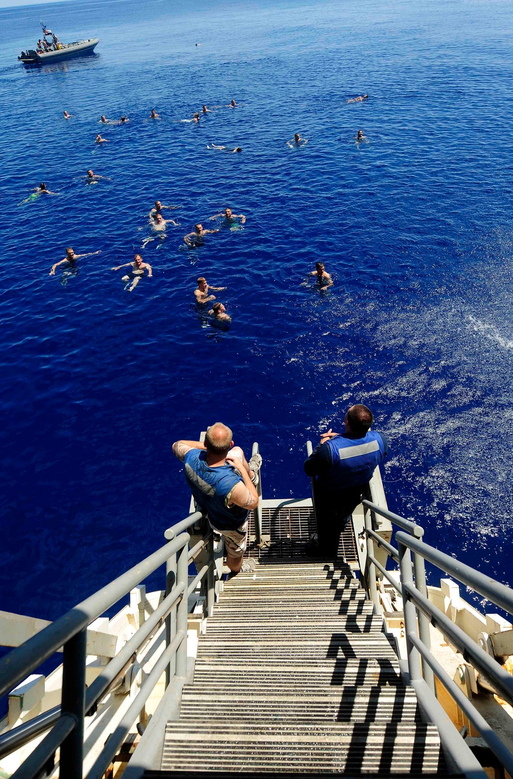 USS Mesa Verde's swim call