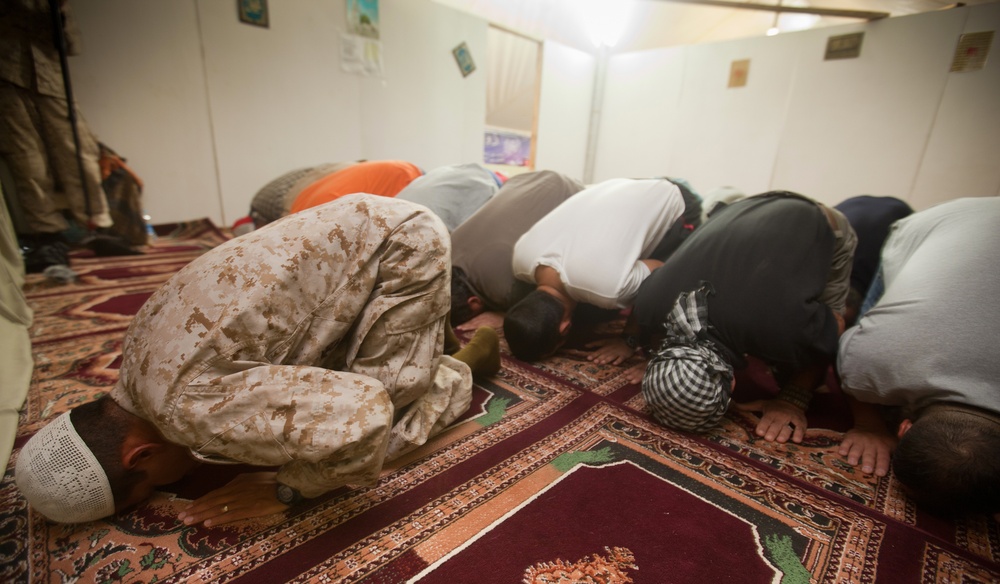 Muslim chaplain ministers at Camp Leatherneck during Ramadan