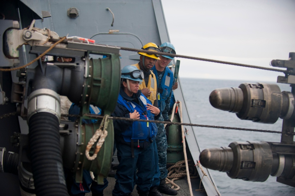USS New Orleans takes on supplies