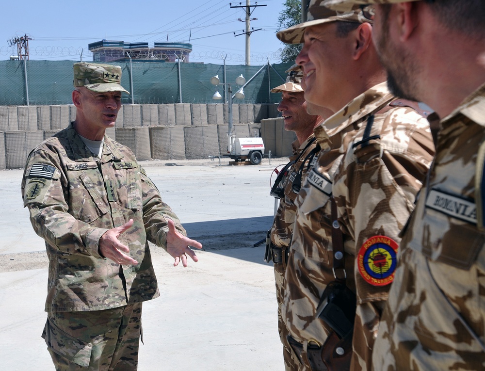 Huber meets with coalition forces on Camp Phoenix