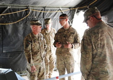 BG Dahls talks about the Shadow with Bravo Company commander