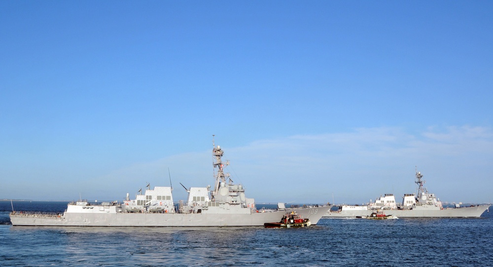 US Navy ships depart Naval Station Norfolk ahead of Hurricane Irene