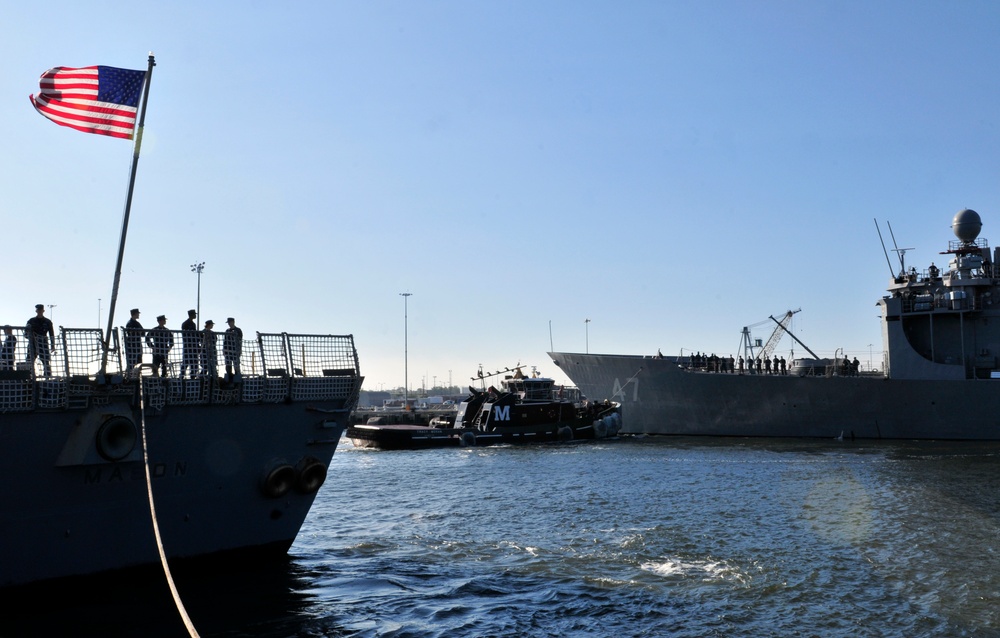 US Navy ships depart Naval Station Norfolk ahead of Hurricane Irene