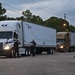 FEMA relief trucks queued at Fort Bragg