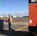 FEMA worker inspects relief vehicle