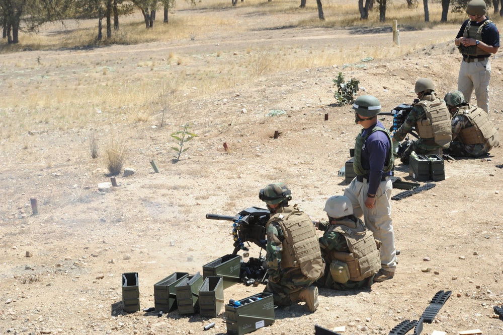 Seabees prepare to fire grenade launchers