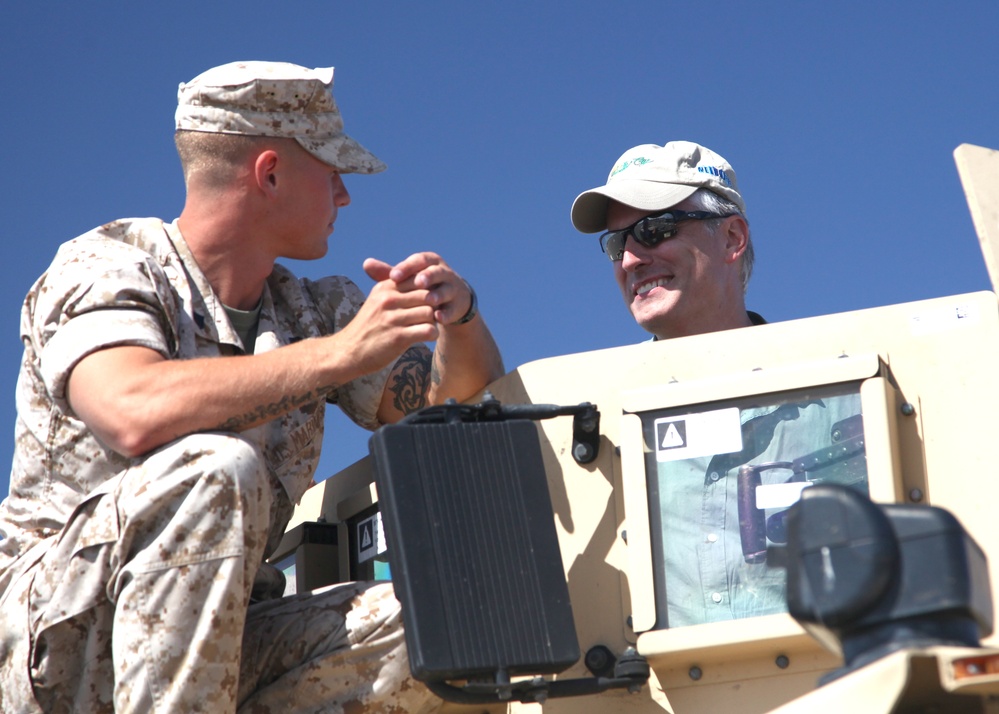 1st MLG Marines display M-ATV, Humvees for judges