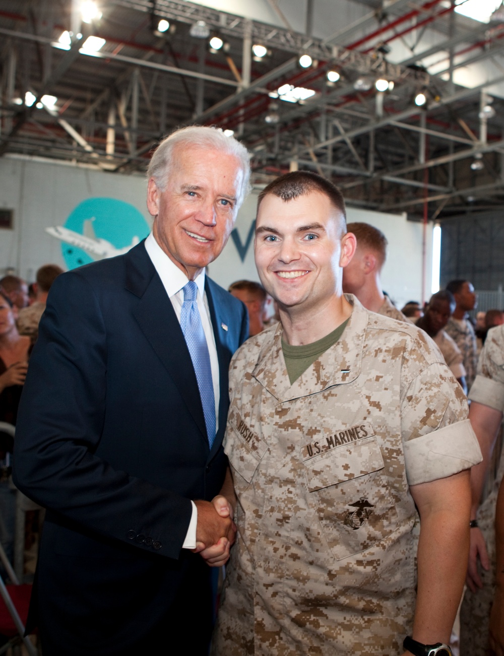 US Vice President Joe Biden speaks to Marines, sailors and their families at Marine Corps Base Hawaii