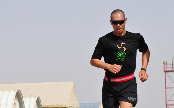 Task Force Sword soldier runs in Hood to Coast