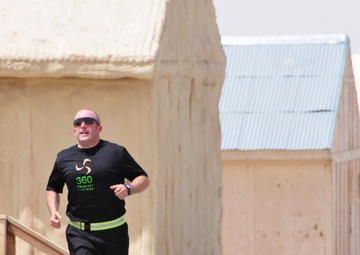 Team Warrior team captain finishes second leg during Hood to Coast Satellite Run