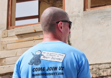 Soldier sports shirt in memory of cerebral palsy child