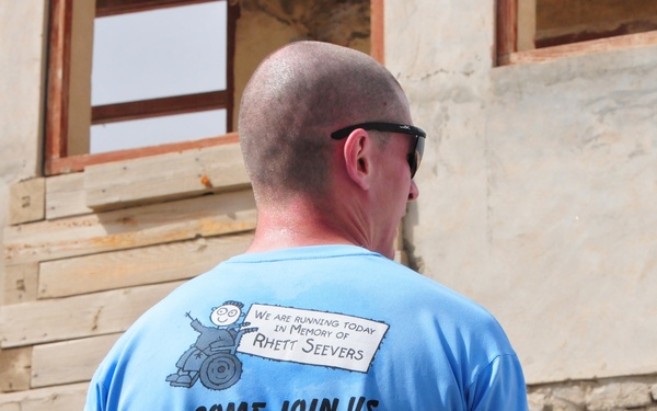 Soldier sports shirt in memory of cerebral palsy child