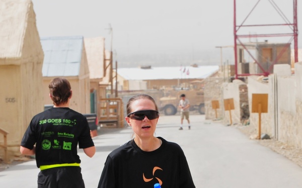 Task Force Gridley and Task Force Sword soldiers run in Hood to Coast
