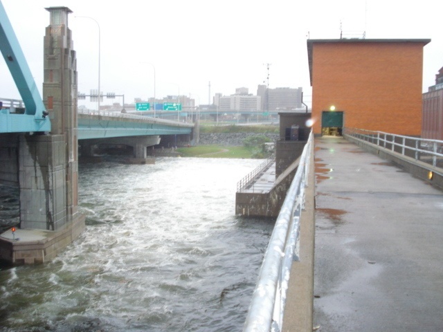 Fox Point Hurricane Barrier in Providence at work