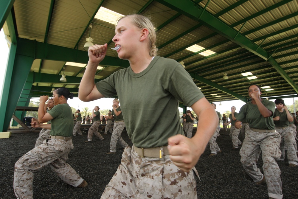 Female recruits train to be warriors