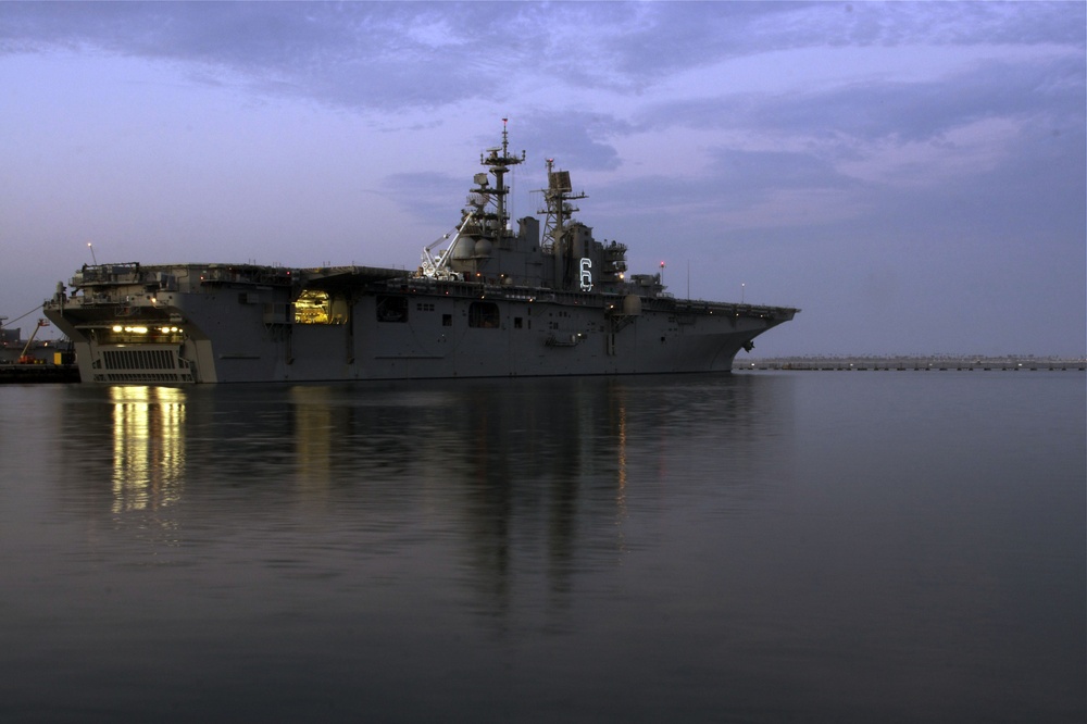 USS Bonhomme Richard at sunrise