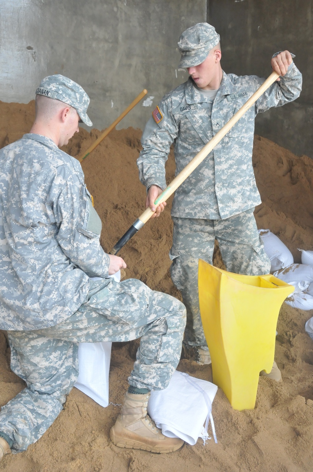Old Guard soldiers prepare for Irene