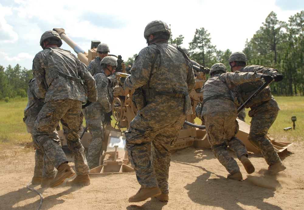 Command Sgt. Maj. Dwight Morrisey visits the 18th Fires Brigade