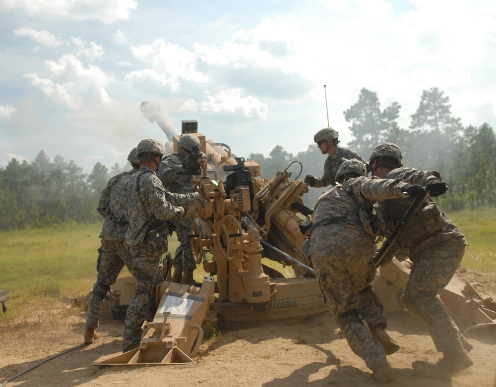 Command Sgt. Maj. Dwight Morrisey visits the 18th Fires Brigade