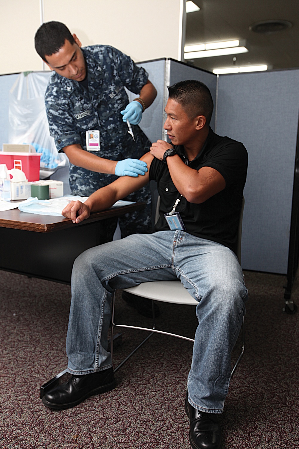 US Naval Hospital holds pandemic shot exercise