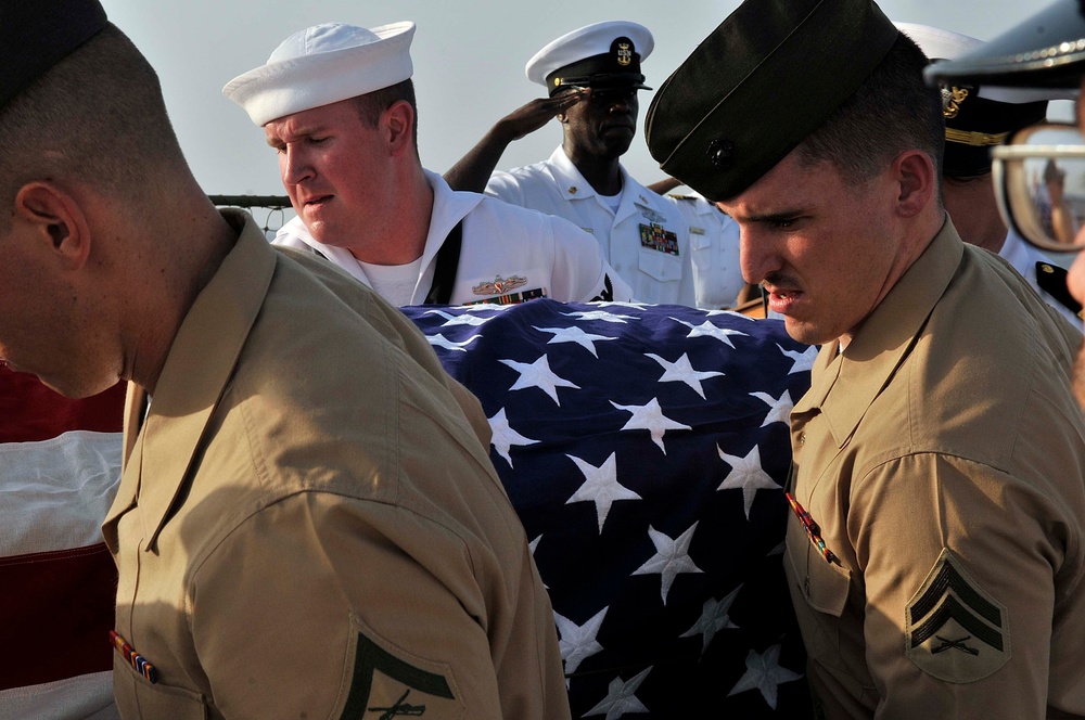 USS Whidbey Island burial at sea ceremony