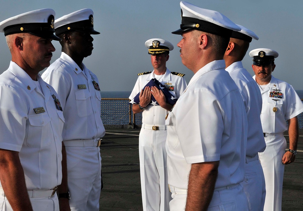 USS Whidbey Island burial at sea ceremony