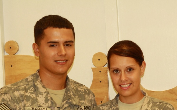 Married couple pins on same rank, same day