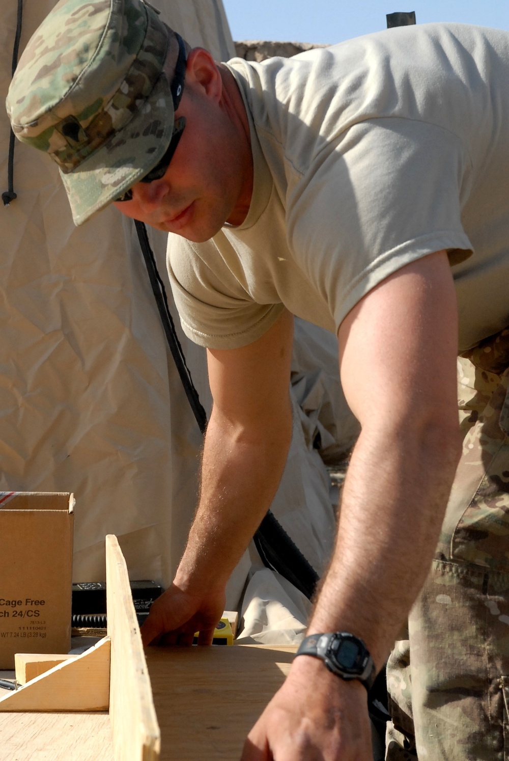 Soldiers improve forward operating base